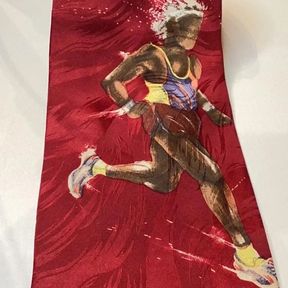 “The Joy Of Running” by Terry Rose 100% Silk Tie